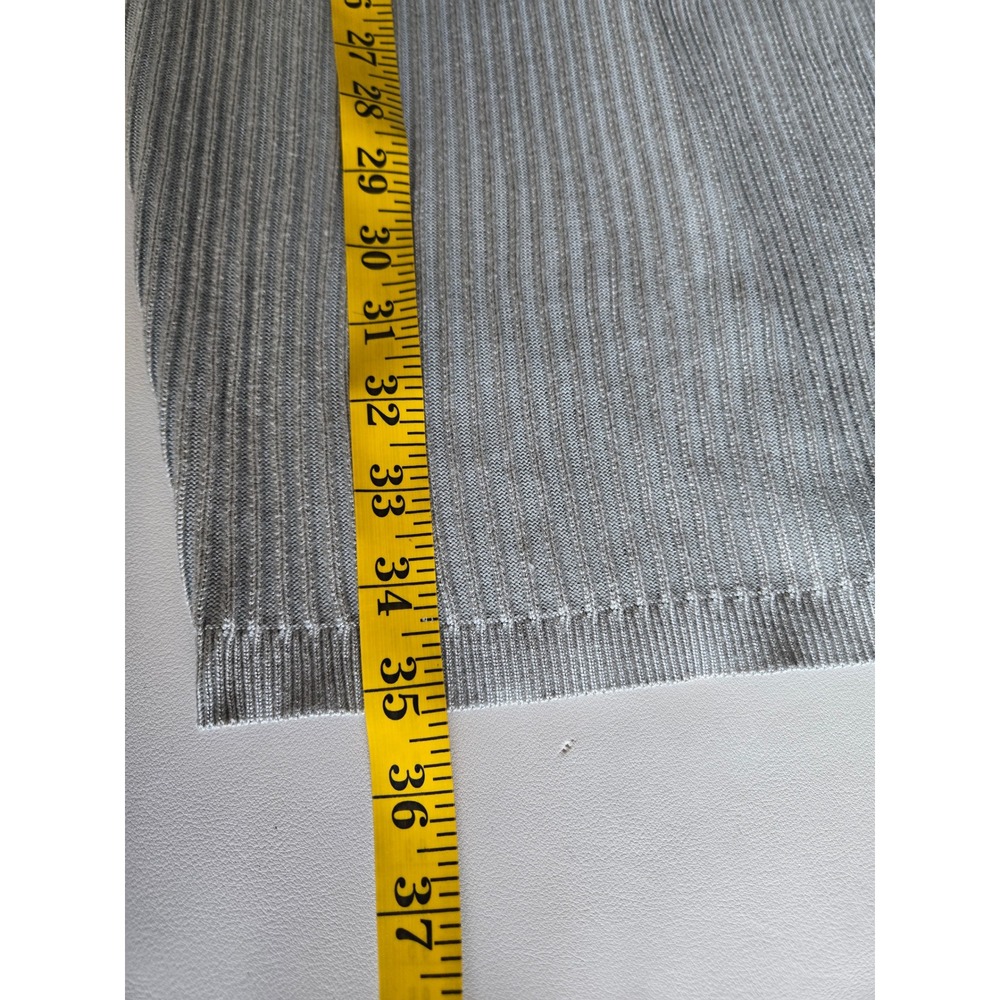 Love Tree Silver Gray Rib Knit Wrap Sweater Dress Size L Cozy Chic Minimalist - Picture 8 of 9